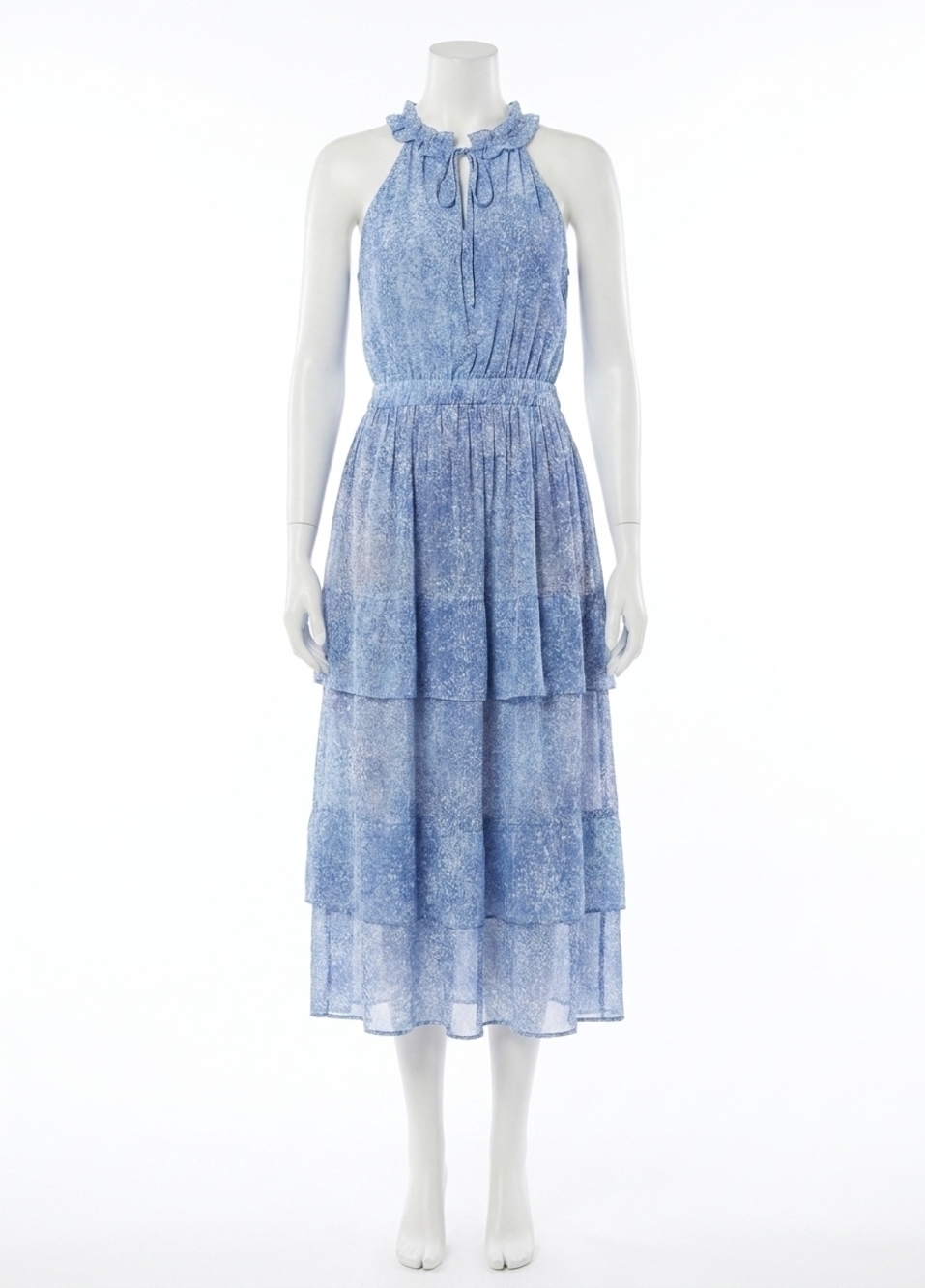 NEW GILNER FARRAR lindsey dress in blue spray paint